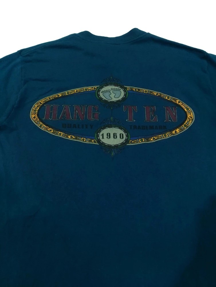Hang Ten - RARE! VTG 70s 80s HANG TEN MADE IN USA BIG LOGO PRINT - 3