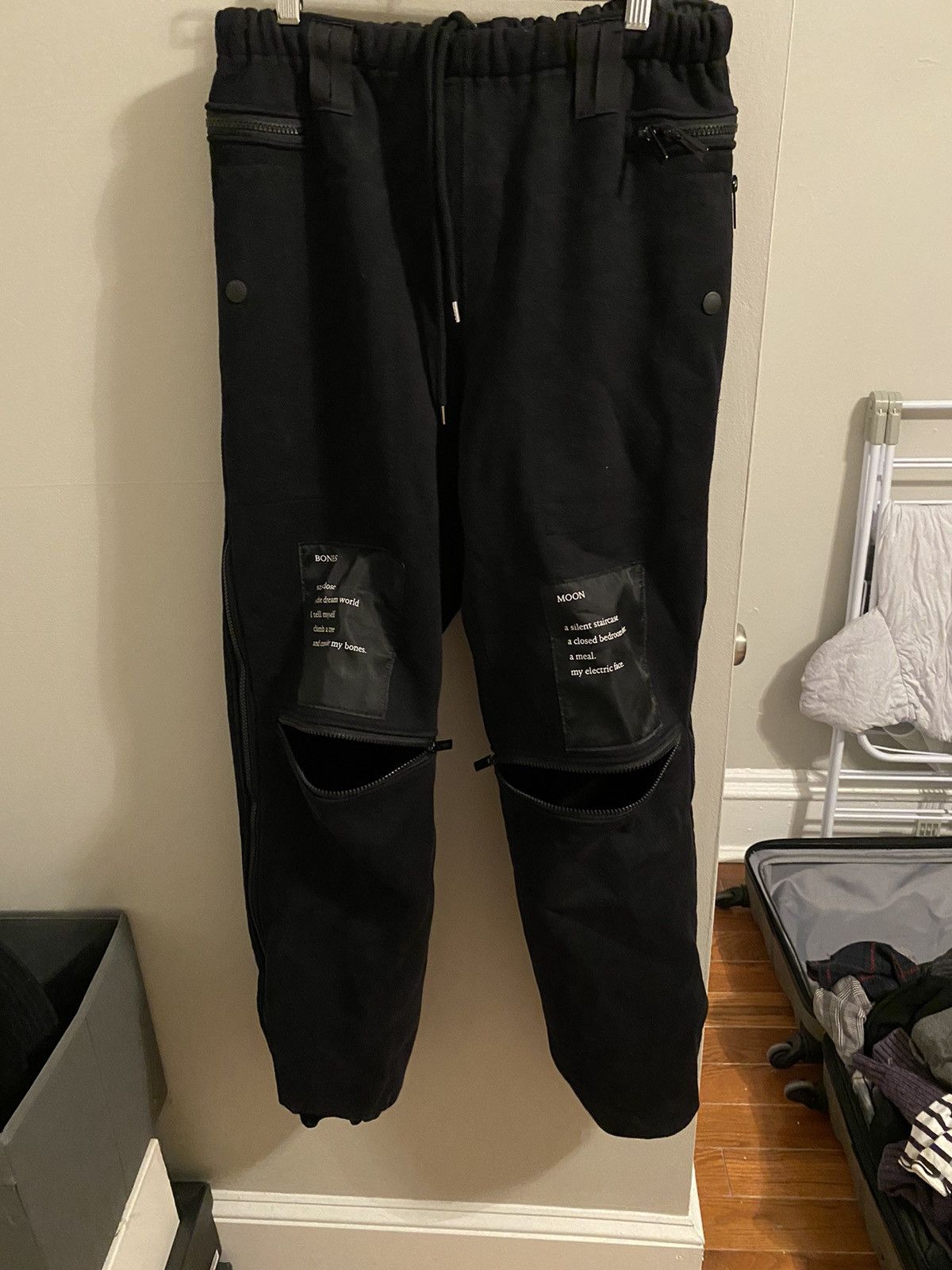 19aw winter zip poem patch sweatpants - 15