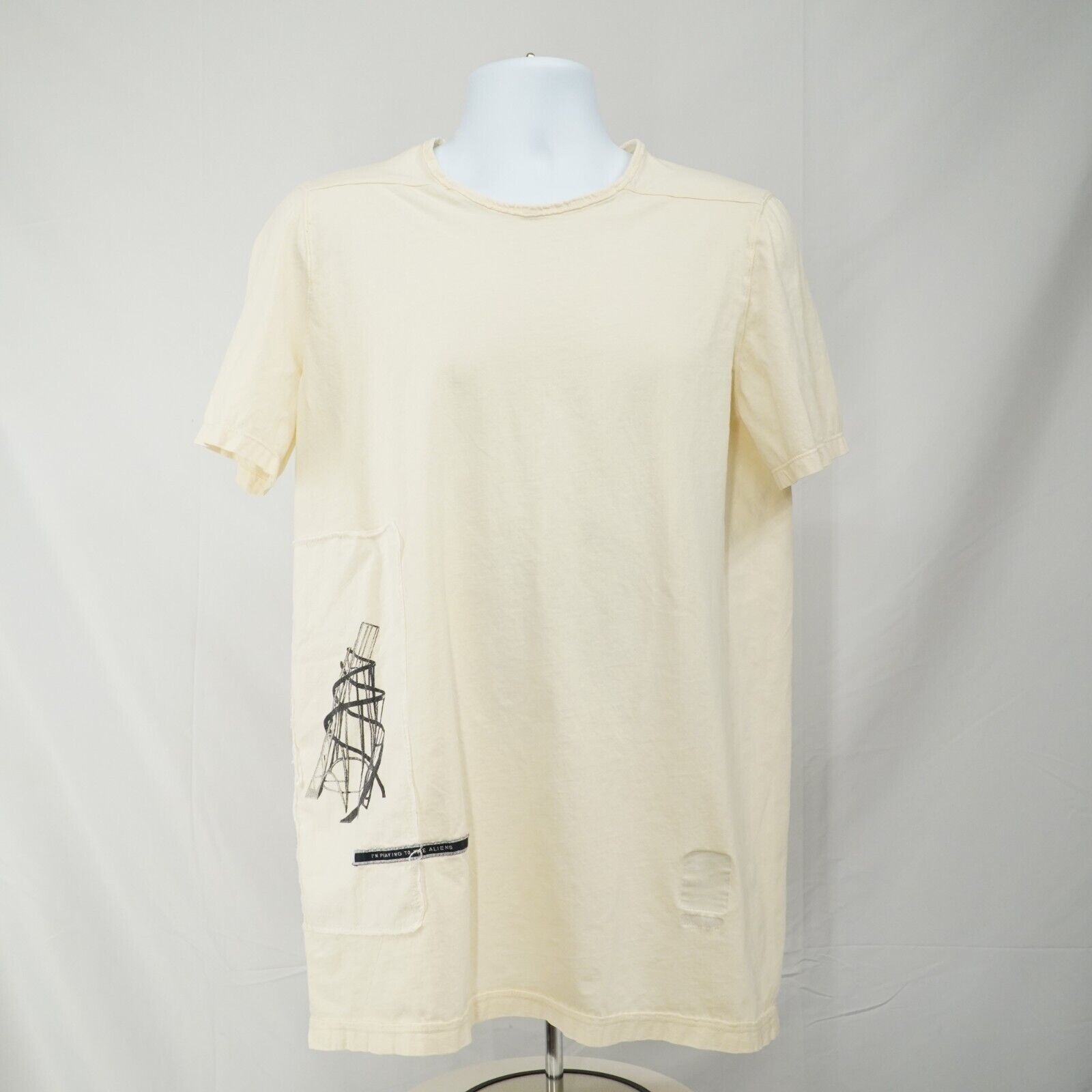 DRKSDHW Patched Level Tee Milk White Cotton - Lar - 2