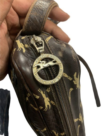 Longchamp sling leather bag - 7