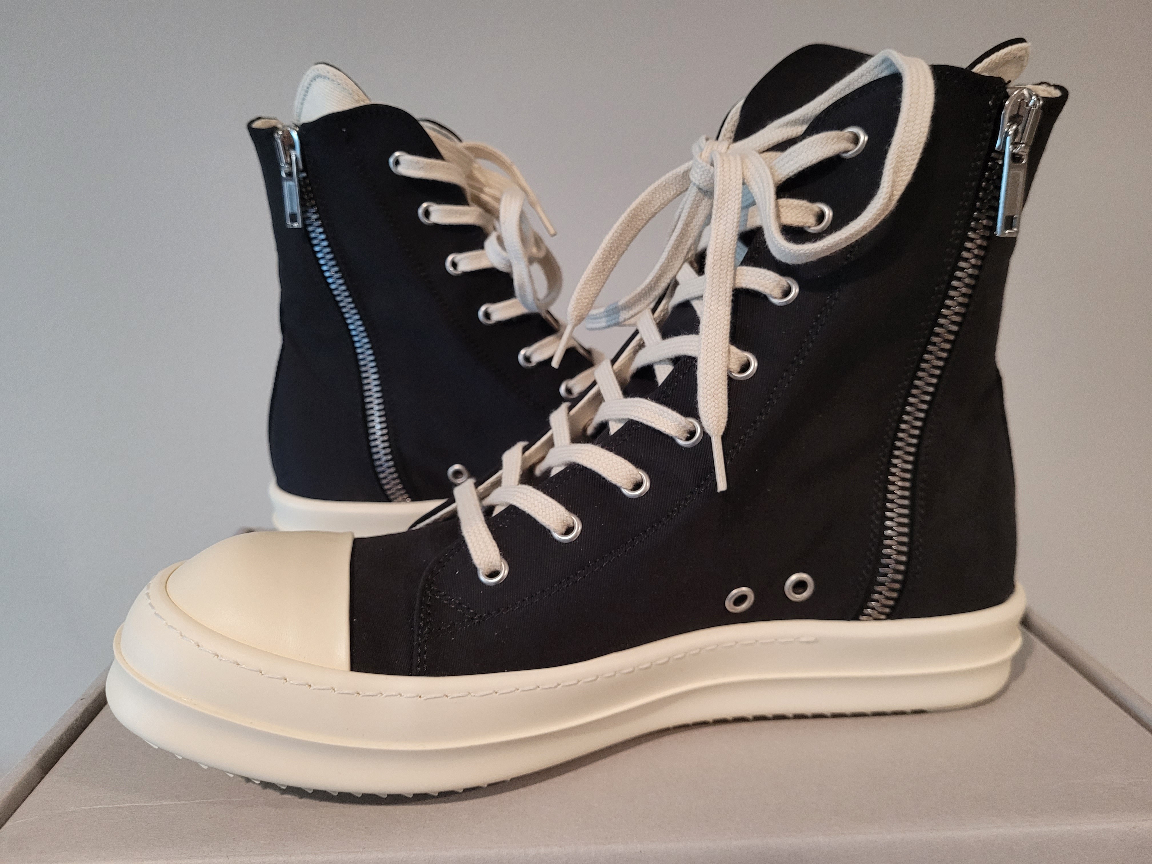 Rick Owens Drkshdw Cotton Canvas High-Top Ramones - 2