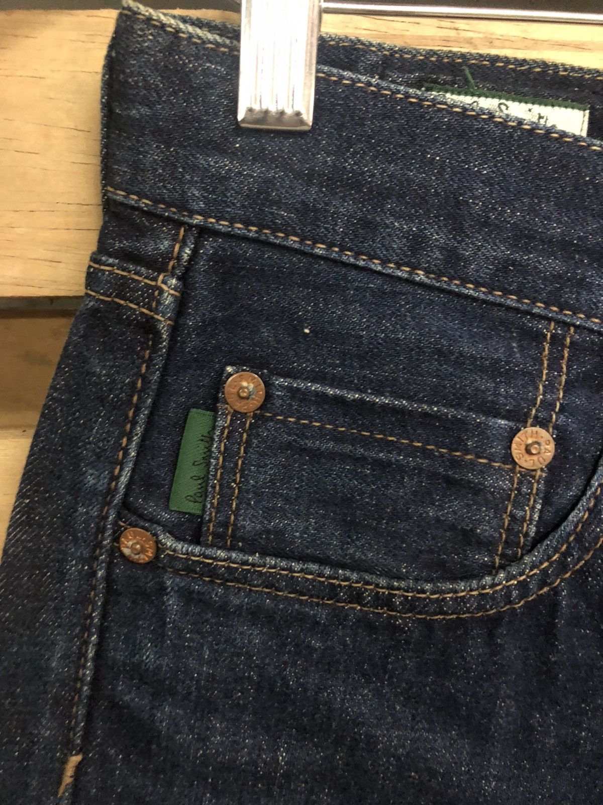 Rare Paul Smith Selvedge Denim Jeans Butterfly Button Donut - 7