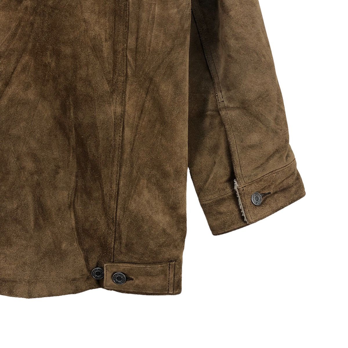 Genuine Leather - Gap Suede Leather Sherpa Jacket - 8