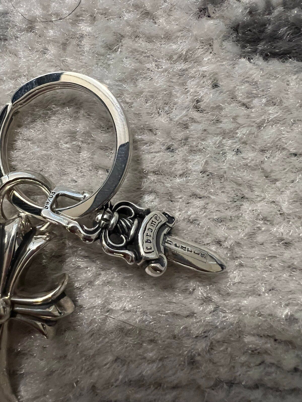 Cross dagger keychain key ring - 2