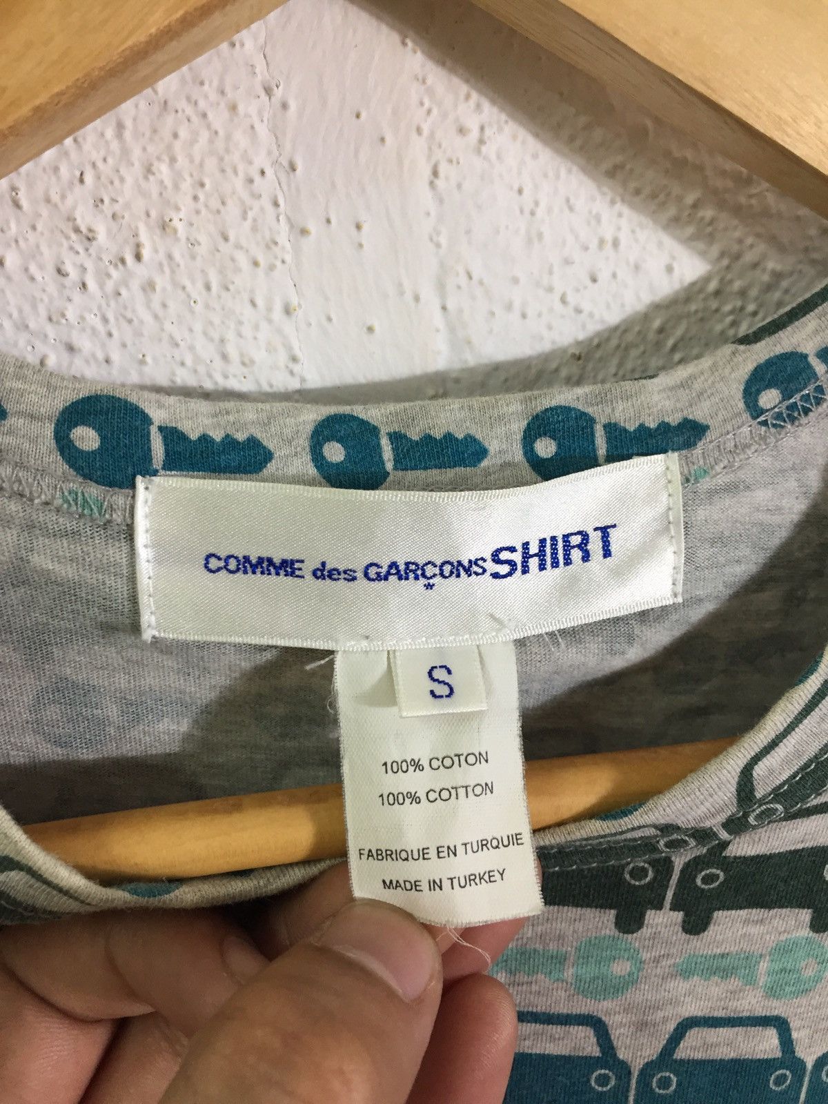 AW11 Comme Des Garcons “ Car Keys “ Stripes Pocket Tee Shirt - 5