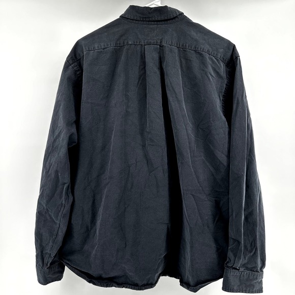 Ralph Lauren Button Down Shirt Long Sleeve Embroidered Logo Classic Fit Black XL - 5
