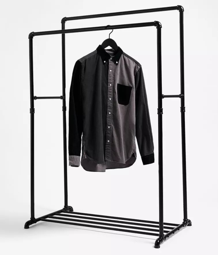 Plus Button Down Panel Pattern Corduroy Shirt - 1