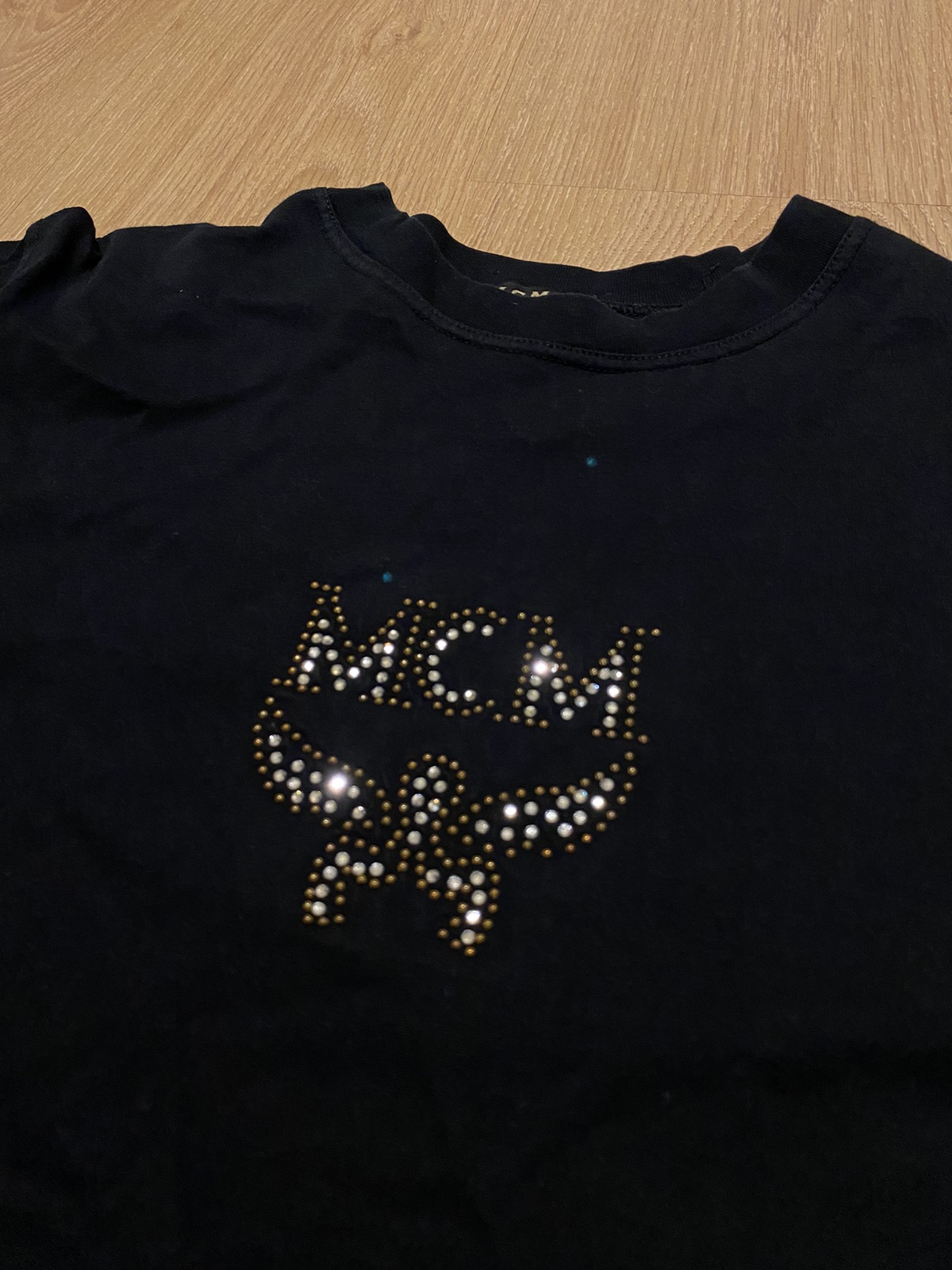 MCM x Swarovski center logo t shirt - 2