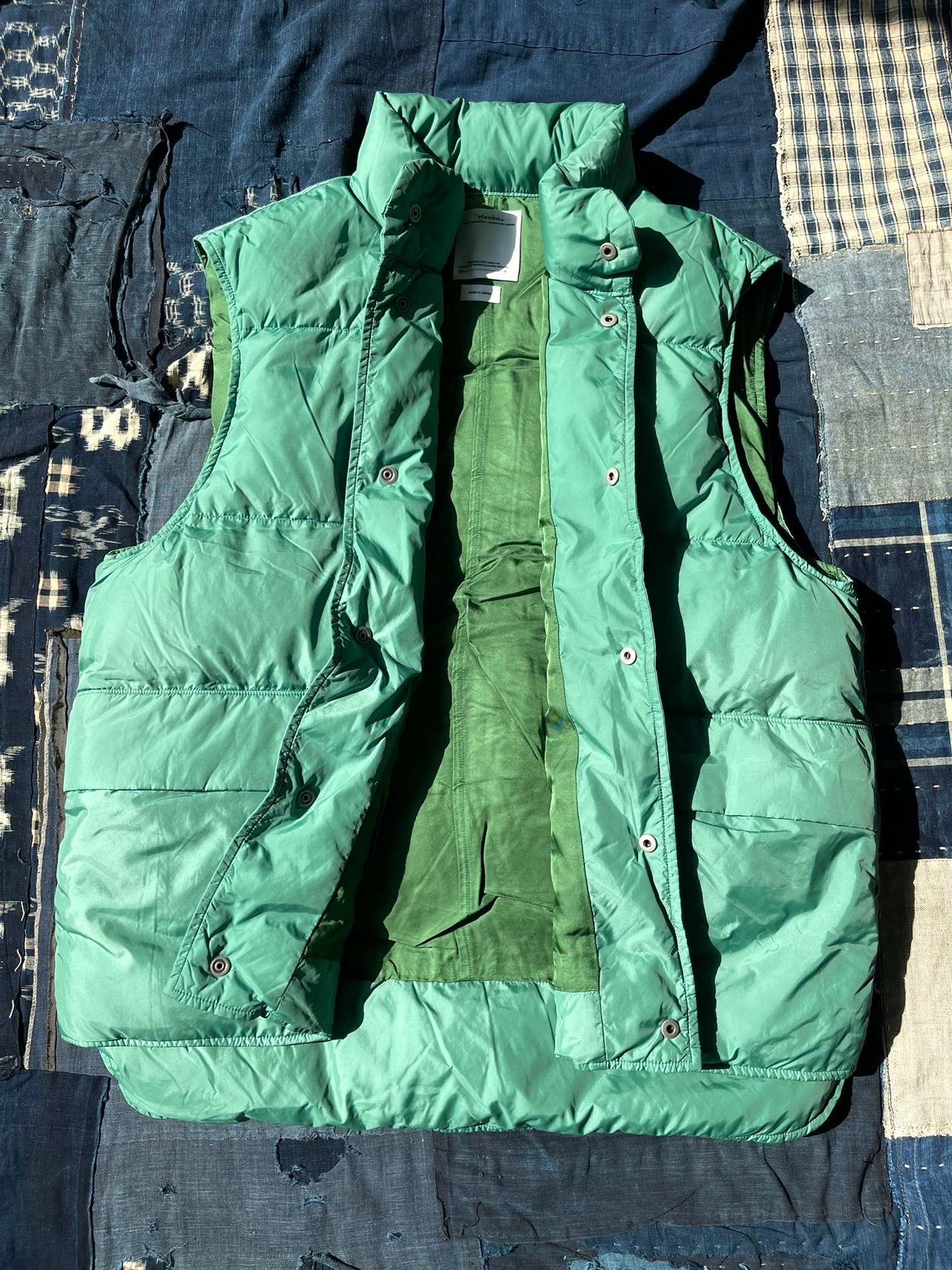 VISVIM 22AW WALKER DOWN VEST mud-dyed distressed down vest Nakamura same style - 3