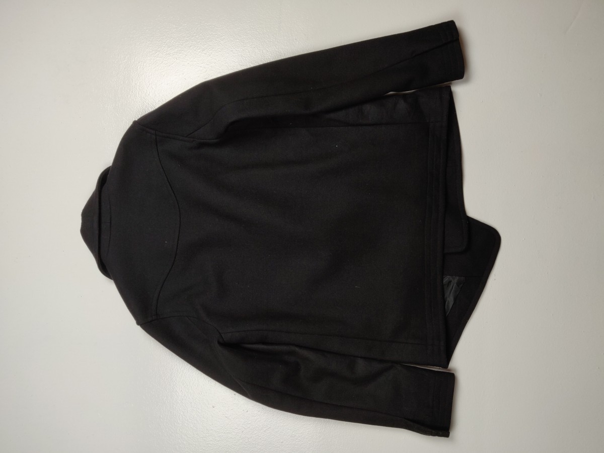 Archival Clothing - Heavy Black Coat Peacoat Outerwear Winter Season - 8