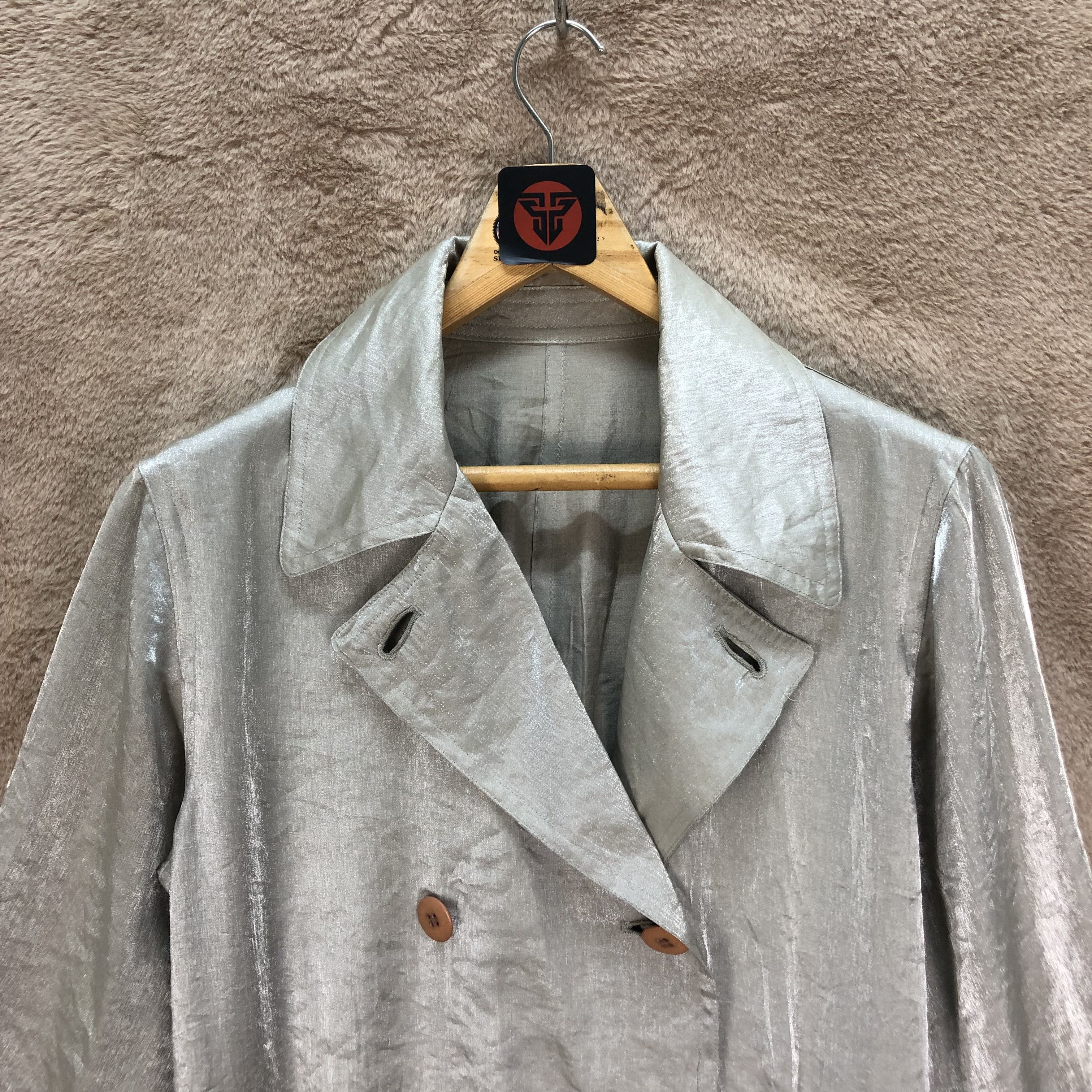 Vintage - BIGI SILVER LIGHT DOUBLE BREASTED TRENCH COAT #6411-65 - 2