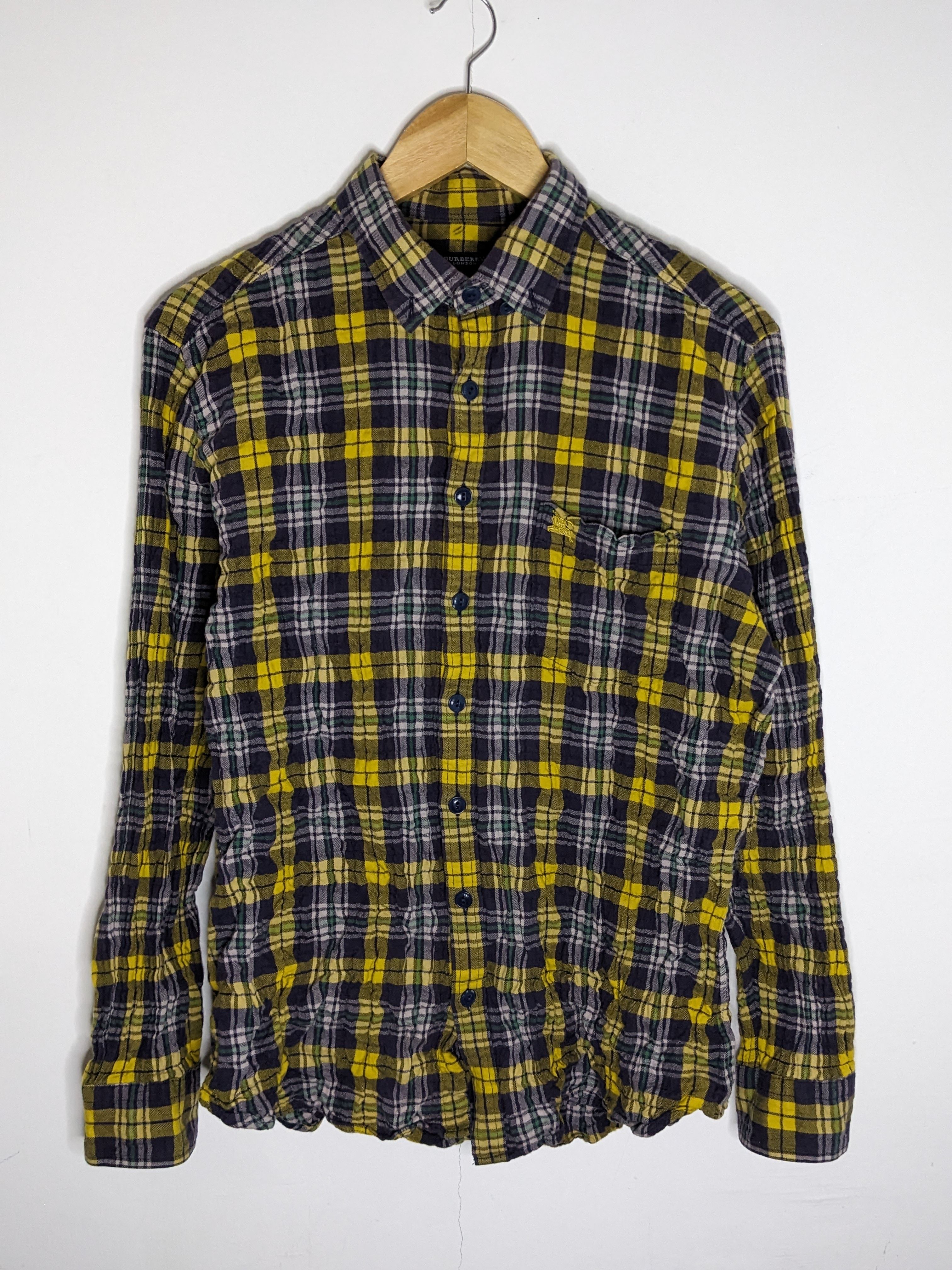 Burberry London Wrinkle Style Checked Plaid Flannel Shirt - 3