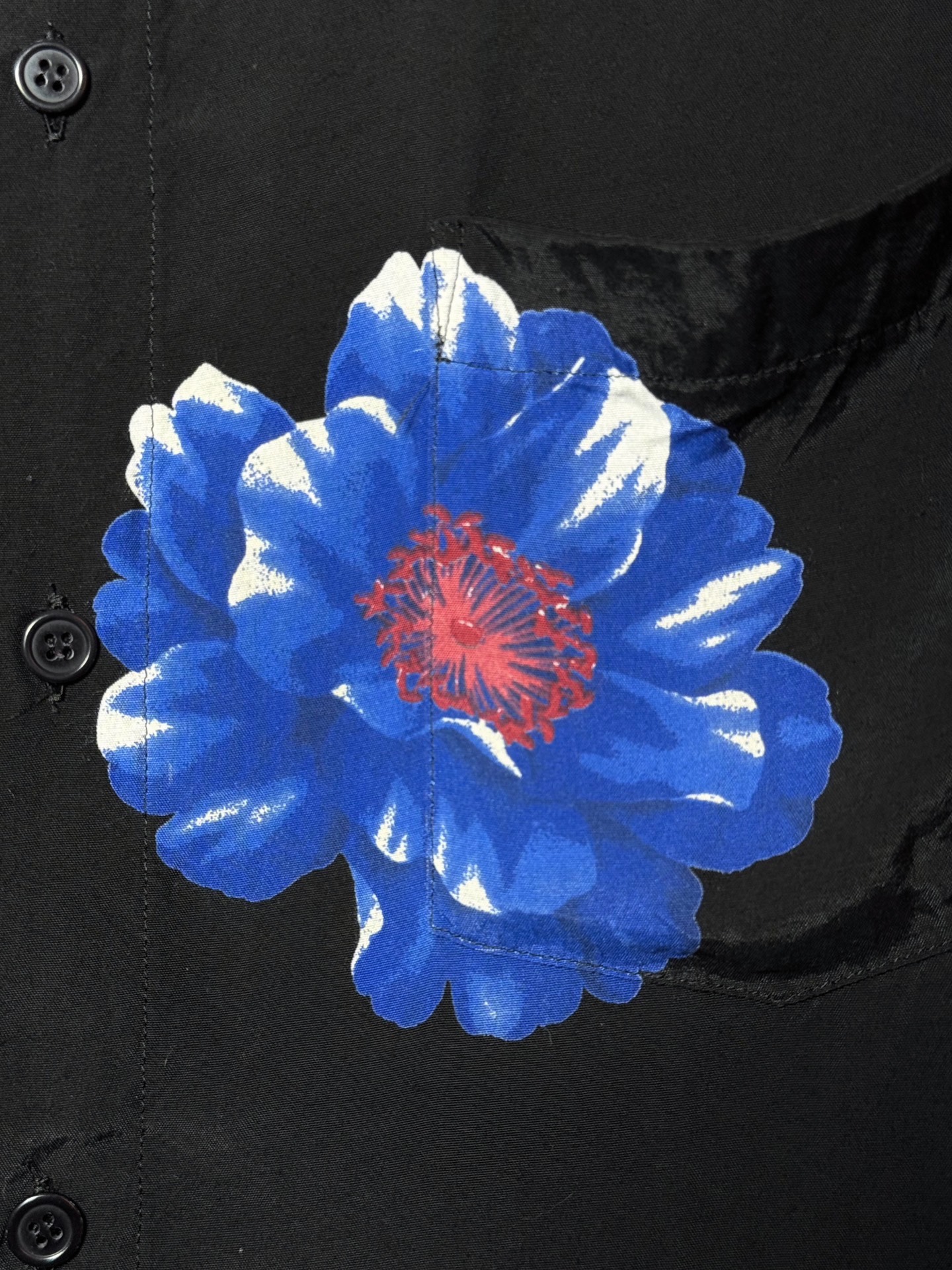 Yohji Yamamoto 10aw blue floral shirt - 4