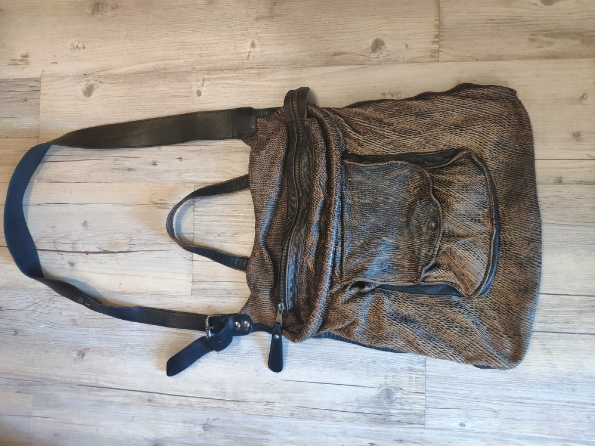 Giorgio Brato - Brown washed Leather shoulder bag.Like Rick Owens or Julius - 3