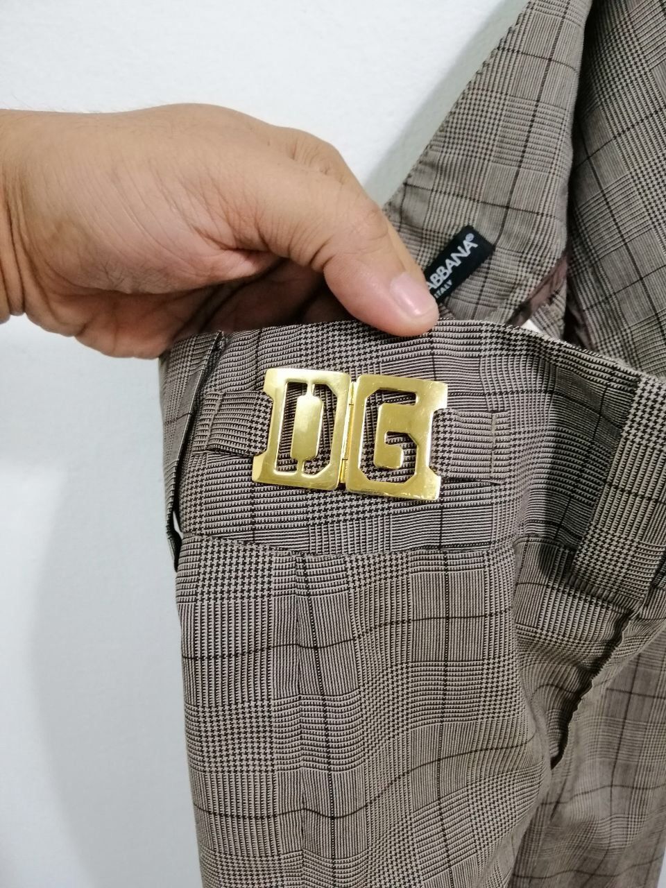 Dolce And Gabanna Wool Plaid Pants Classic Design Logo 19 - 6