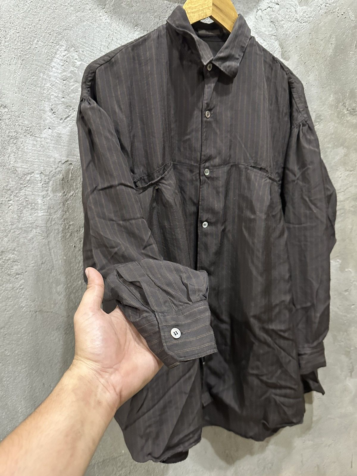 1990 - Y’s For Men Double Pocket Striped Rayon Shirt - 6