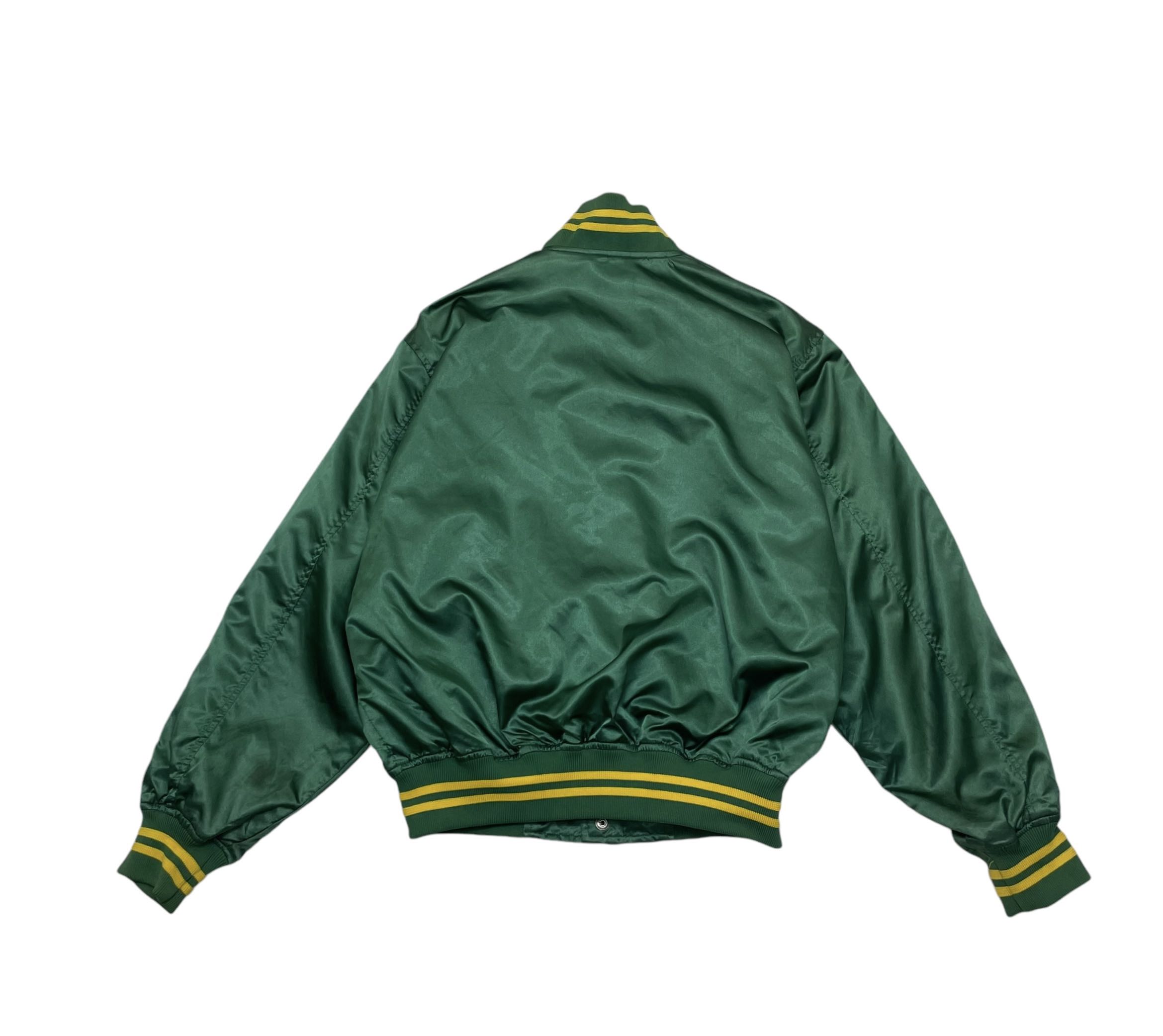 Vtg  MLB Major League Baseball National League Oakland Athletics Satin Bomber Jacket - 2