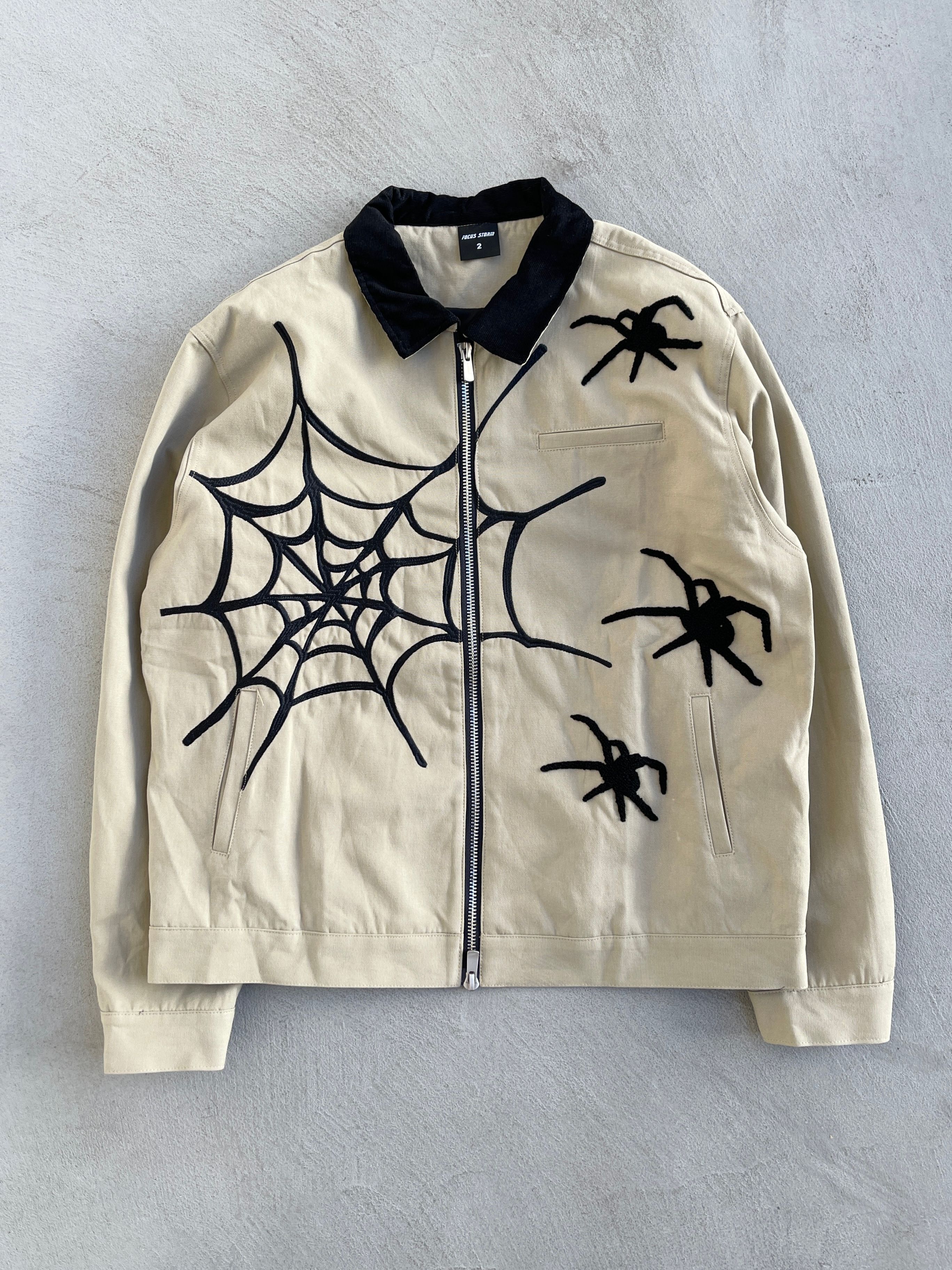 Vintage - STEAL! Y2K Japan Spiders Web Zip-up Jacket (M) - 1