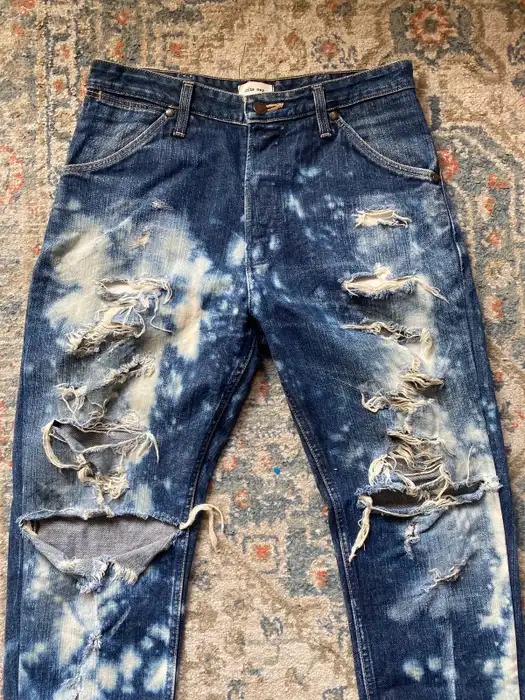 Designer × Distressed Denim × Wrangler COTE MER x Wrangler Distressed Jeans Pant Norio Sato - 2