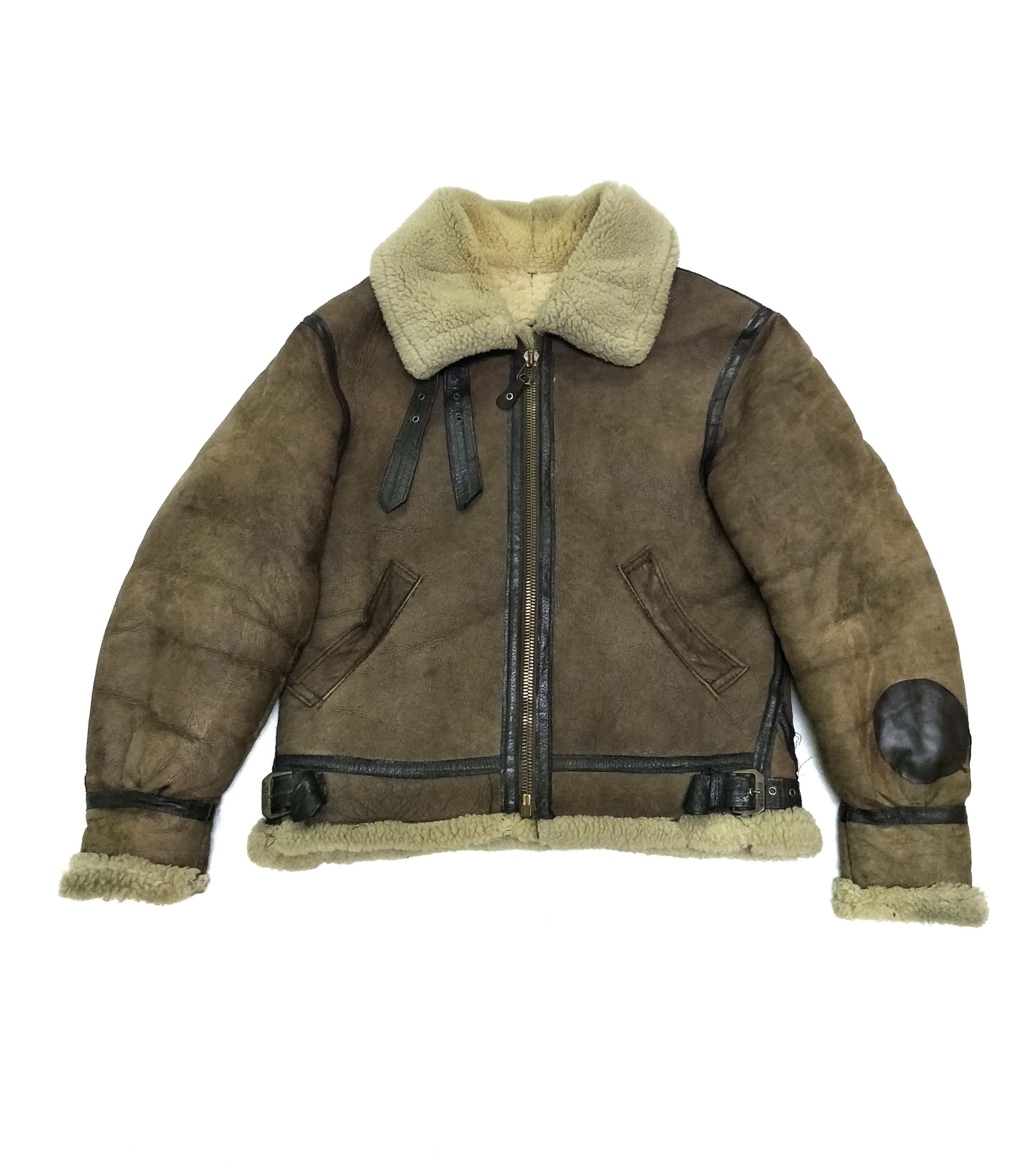 Vintage Sheepskin Shearling Avirex Aviator Bomber - 2