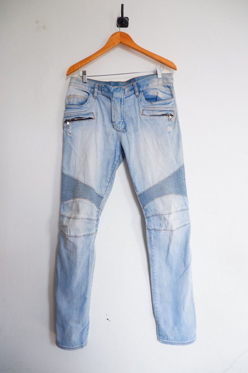 Balmain Decarnine SS2014 Distressed Biker Jeans - 1