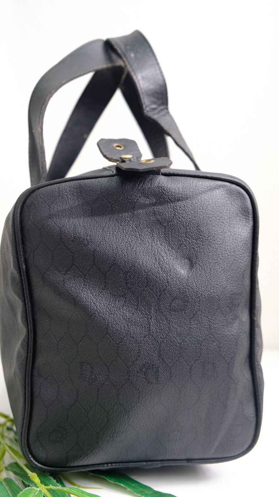 vintage Christian Dior black honeycomb Boston bag - 3