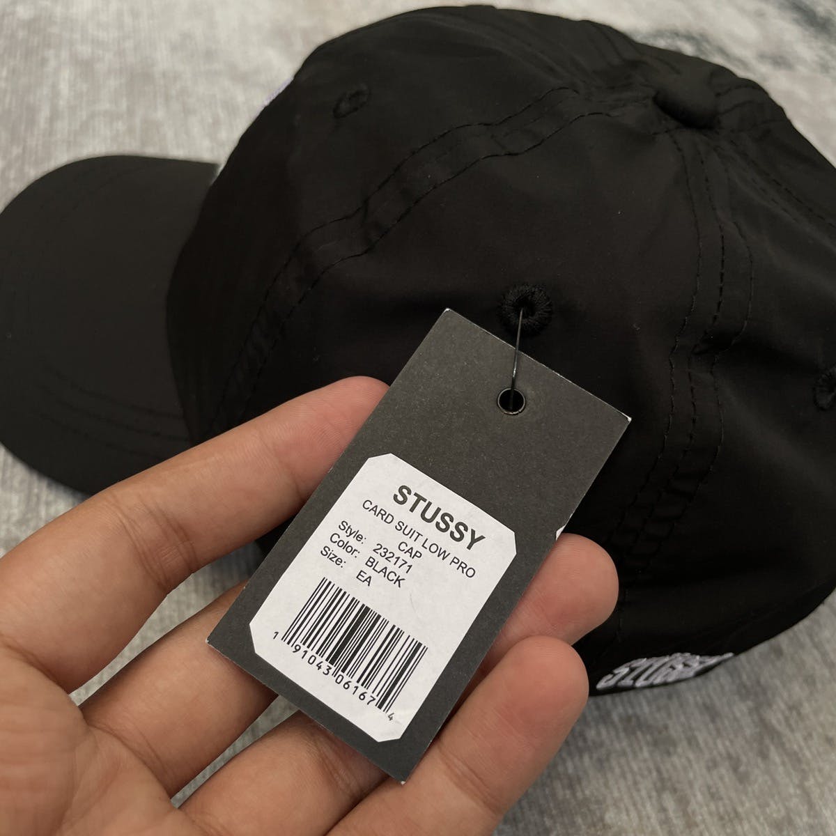 Stüssy VINTAGE STUSSY CARD SUIT CAP HAT BLACK | hlnstuff | REVERSIBLE