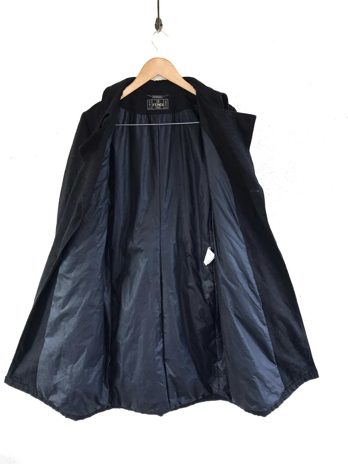 FENDI Monogram Zucca Black Trench Coat Long Jacket - 11