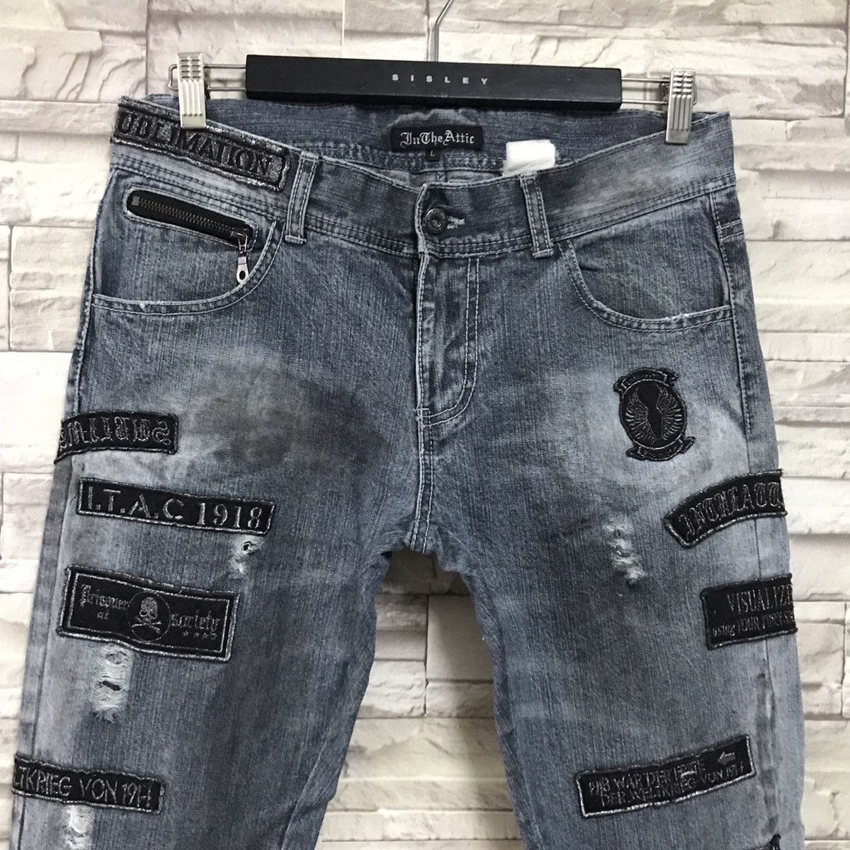 Japanese Brand - IN THE ATTIC Distressed Denim Dirty Patches Jeans - 4