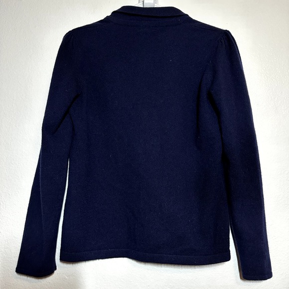 Brunello Cucinelli Cardigan Sweater 100% Cashmere Ruched Shirt Collar Tie Front - 4