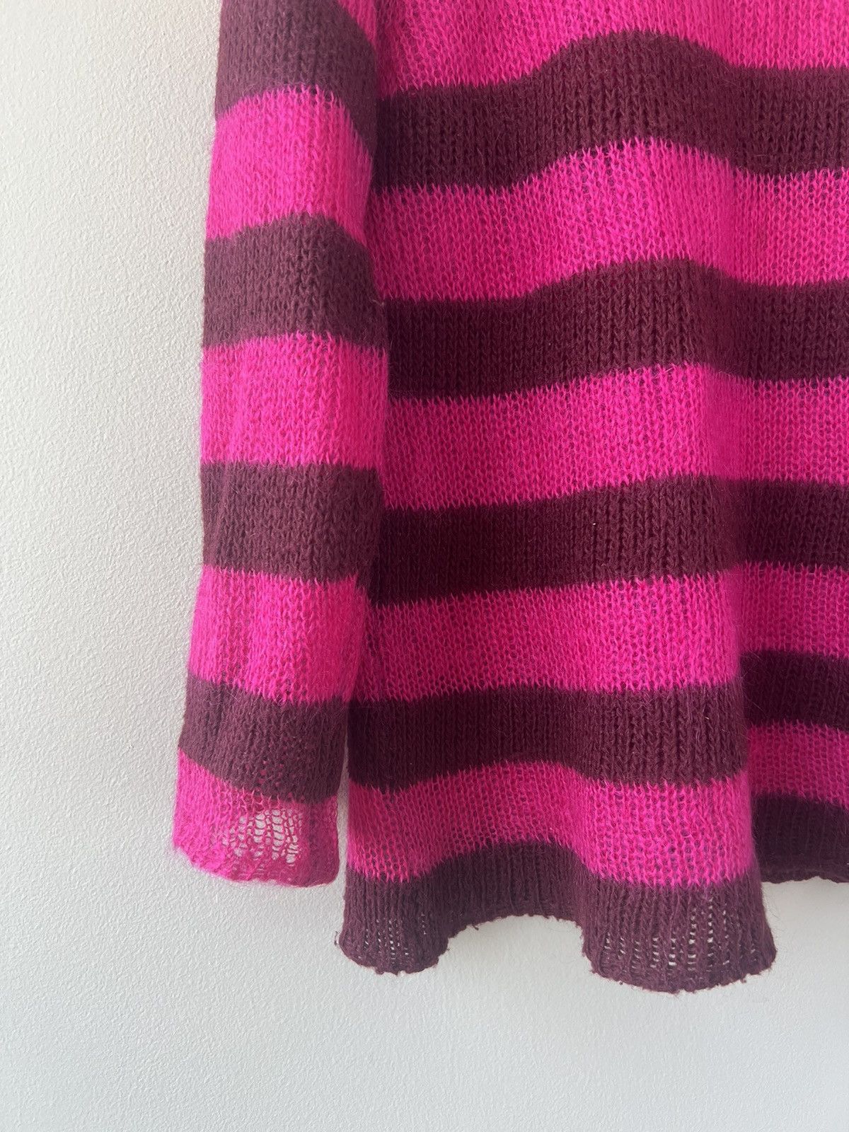 MM6 Pink Striped Mohair Sweater - 2