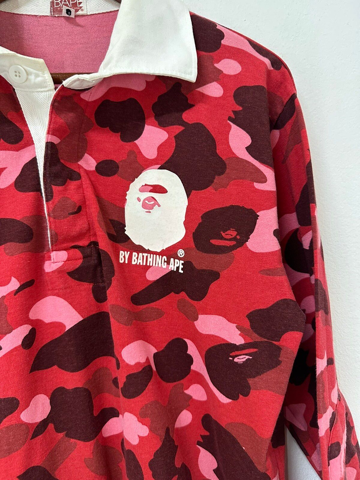 Bathing Ape Bape Rugby Shirt Camouflage Elbow Padded Design - 4