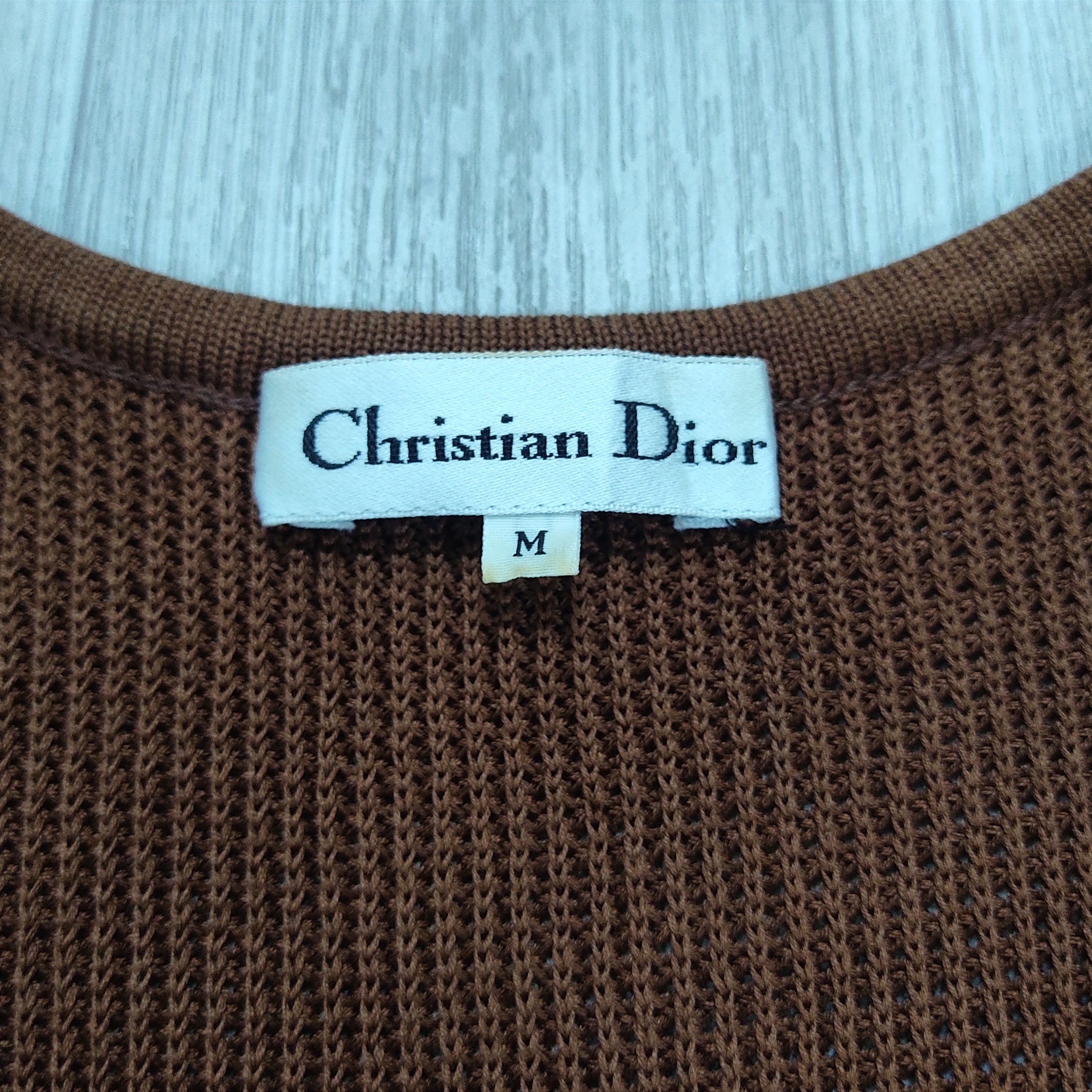 Homespun Knitwear - Vintage CHRISTIAN DIOR Plain Knit Top - 6