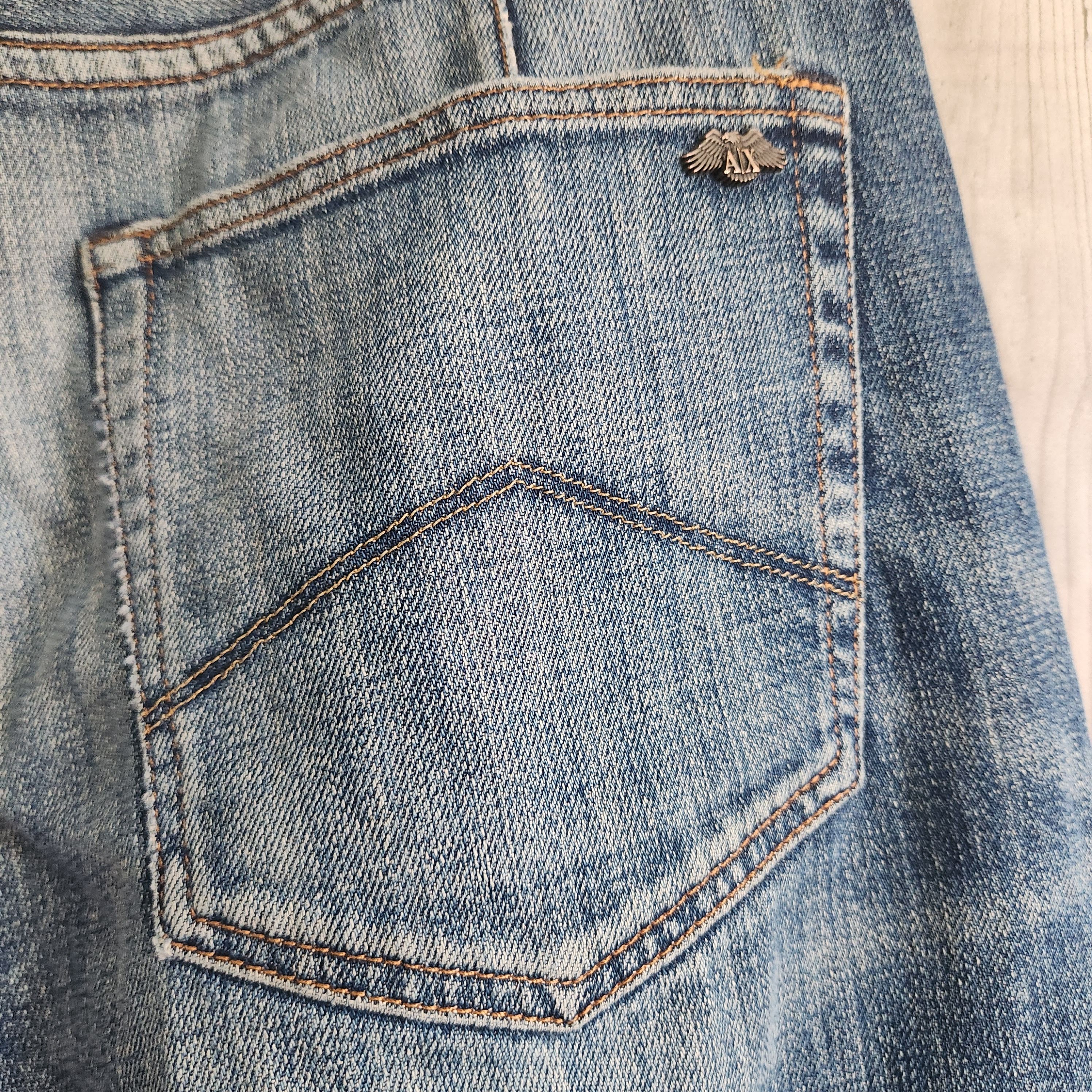 Vintage Armani Exchange Distressed Denim Blue Jeans - 9