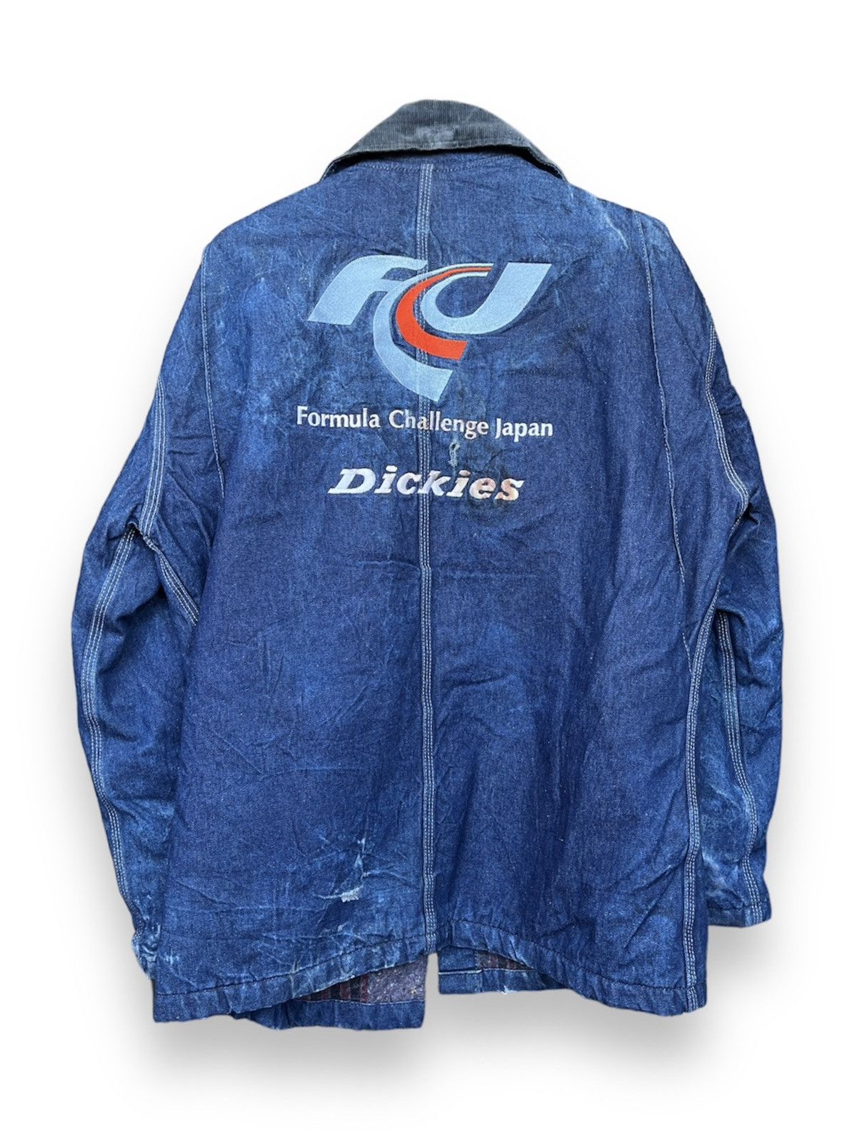 Vintage Dickies Chore Blanket Distressed Jacket Racing Japan - 4