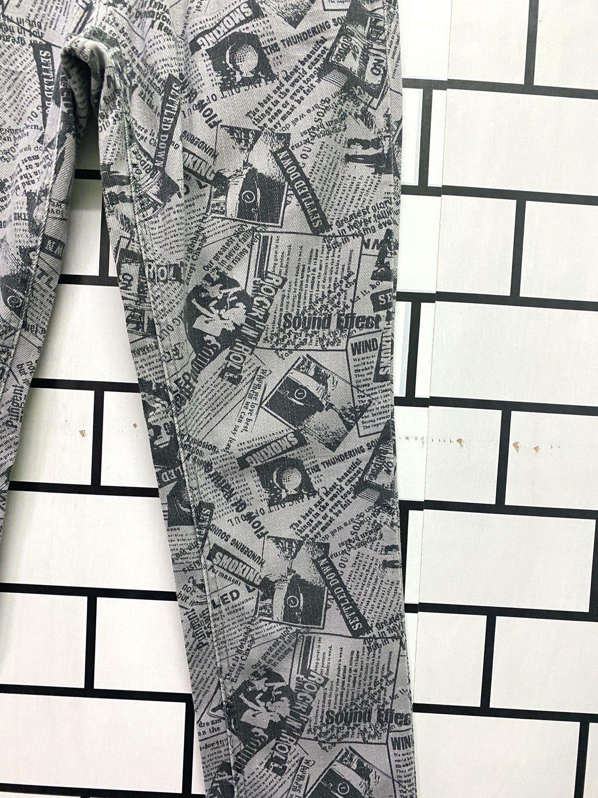 Designer - Japanese Made BACK & FORTH Full Print Rock Style Pants - 8