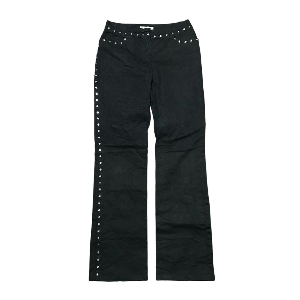 Studded Black Denim Pants - 2