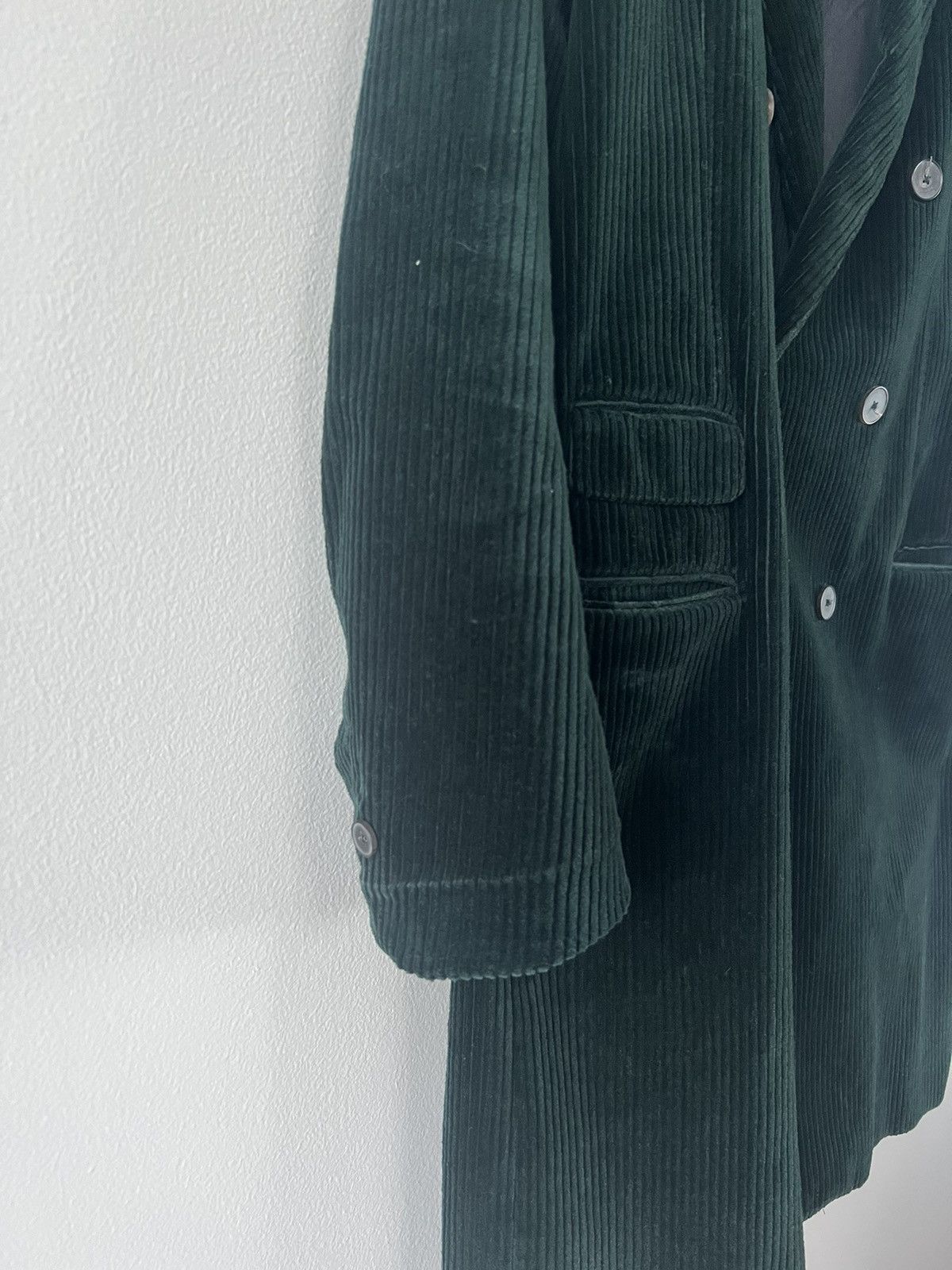 AW15 Emerald Corduroy Double-Breasted Coat - 5