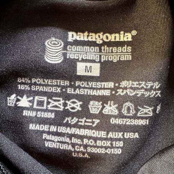 Patagonia Long Sleeve Outdoor Shirt Mock Neck Pullover Raglan Dark Gray Medium - 3