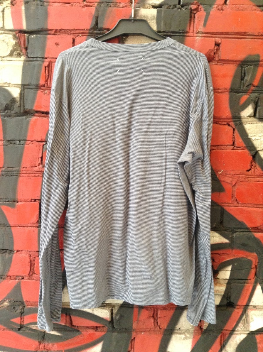 Striped long sleeve v-neck shirt - 2