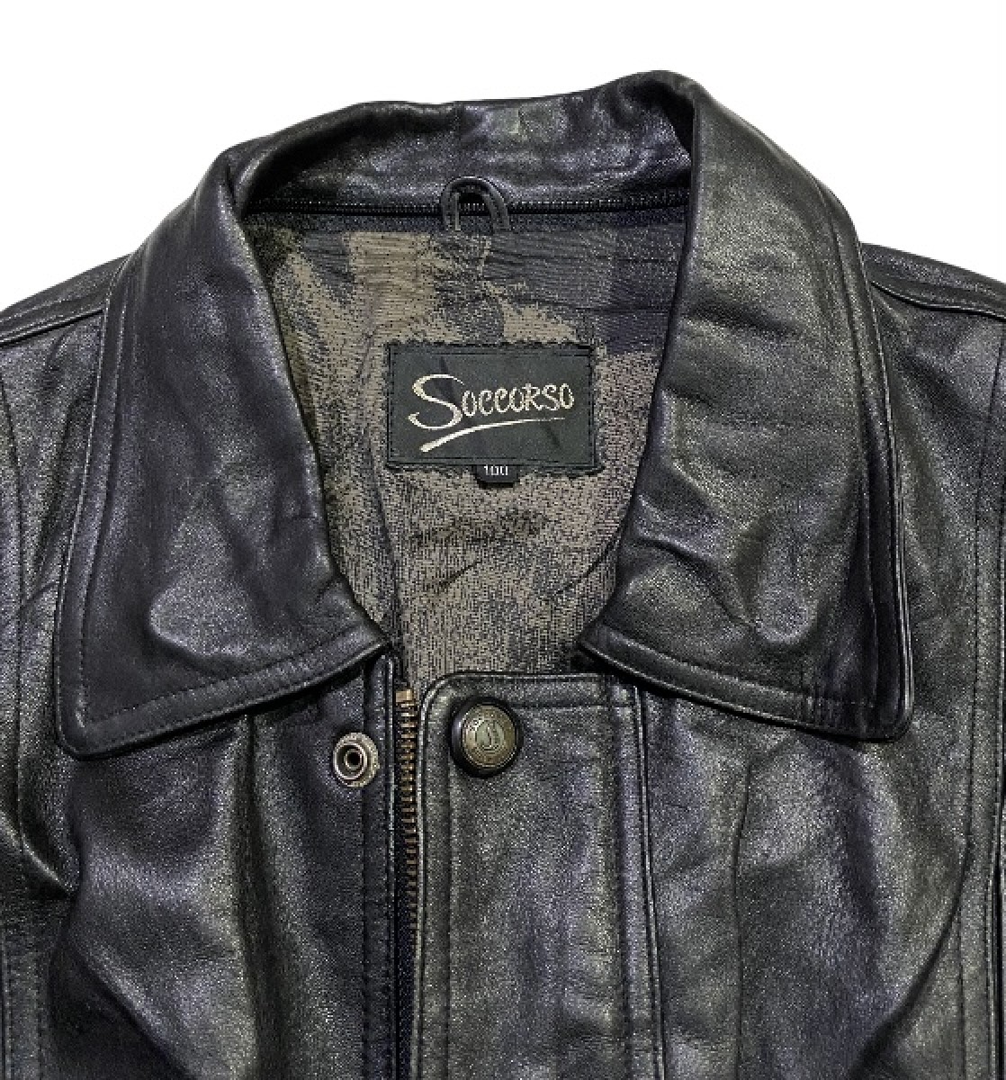 Leather Jacket - Men's Cafe Racer Motorcycle Leather Jacket - Italian Skin Used - 11