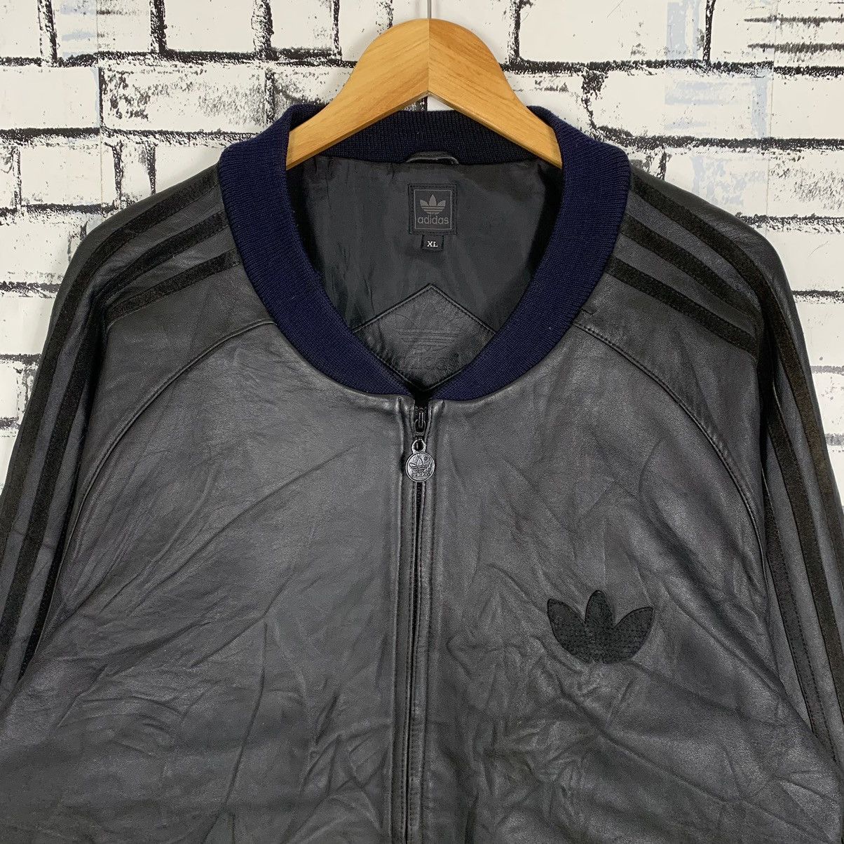 Adidas 3 Stripes Big Logo Leather Jacket - 2