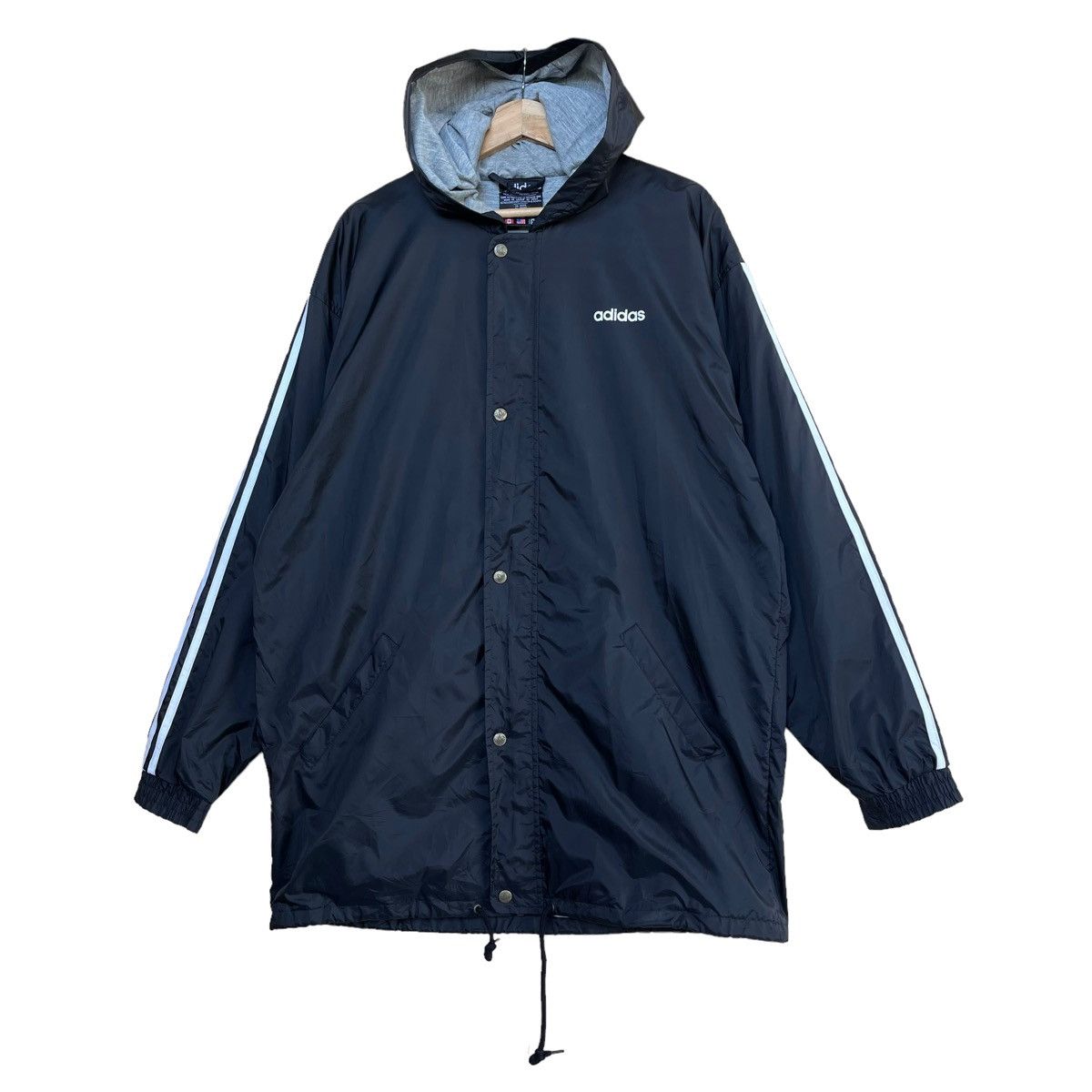 Adidas coach long coat small logo jacket - 4
