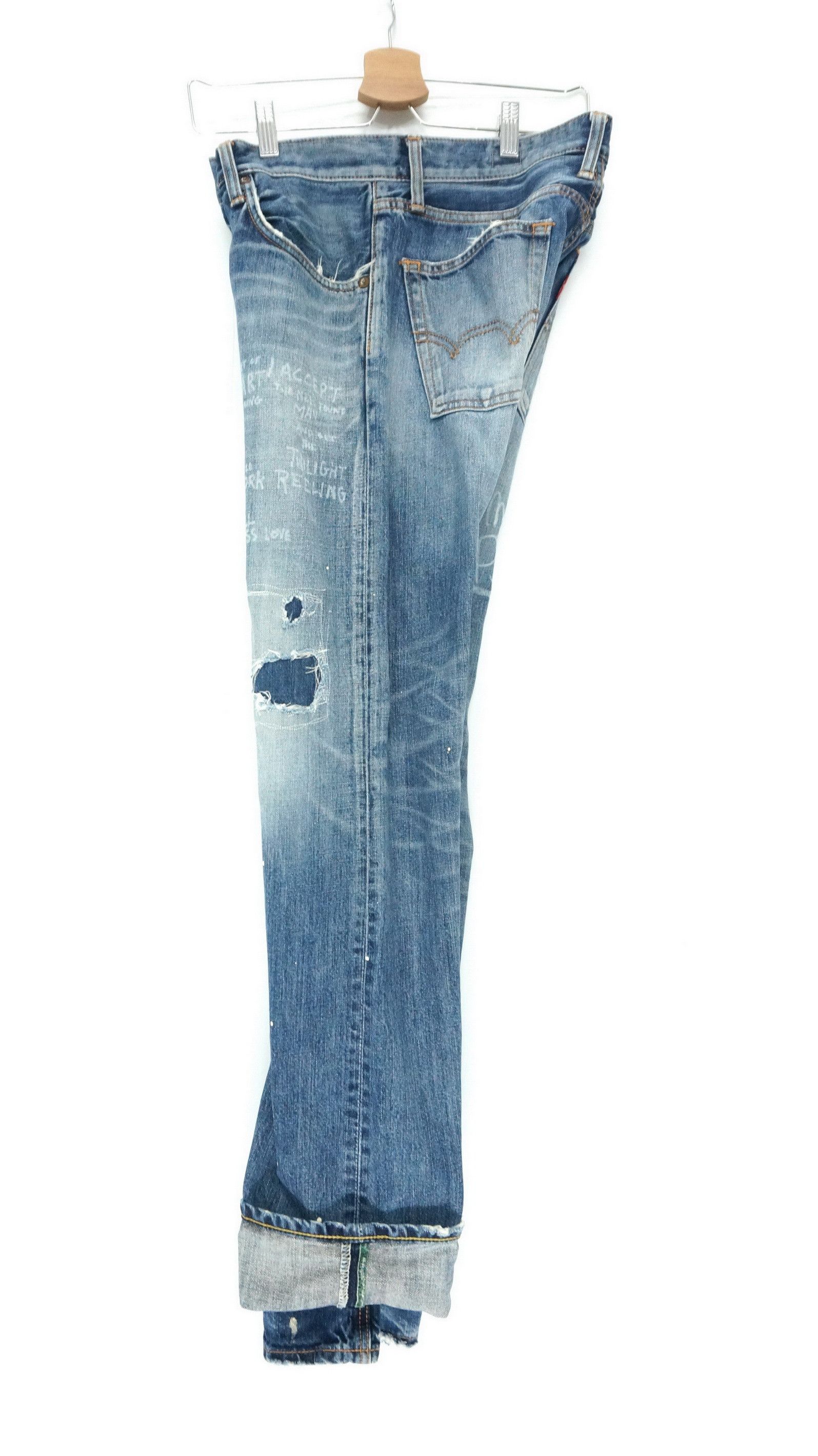 Rare! EDWIN 'Midnight Blues' Reworked Distressed Slim Jeans - 12