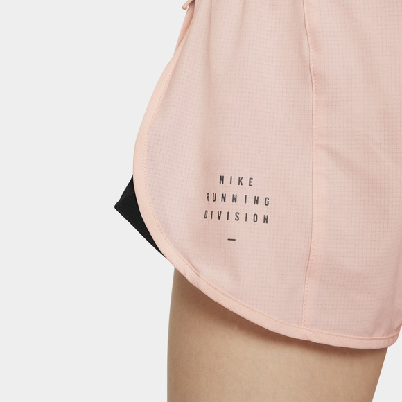 Nike Dri-FIT Run Division Tempo Luxe Shorts Zip Panel Round Hem Powder Pink M - 3