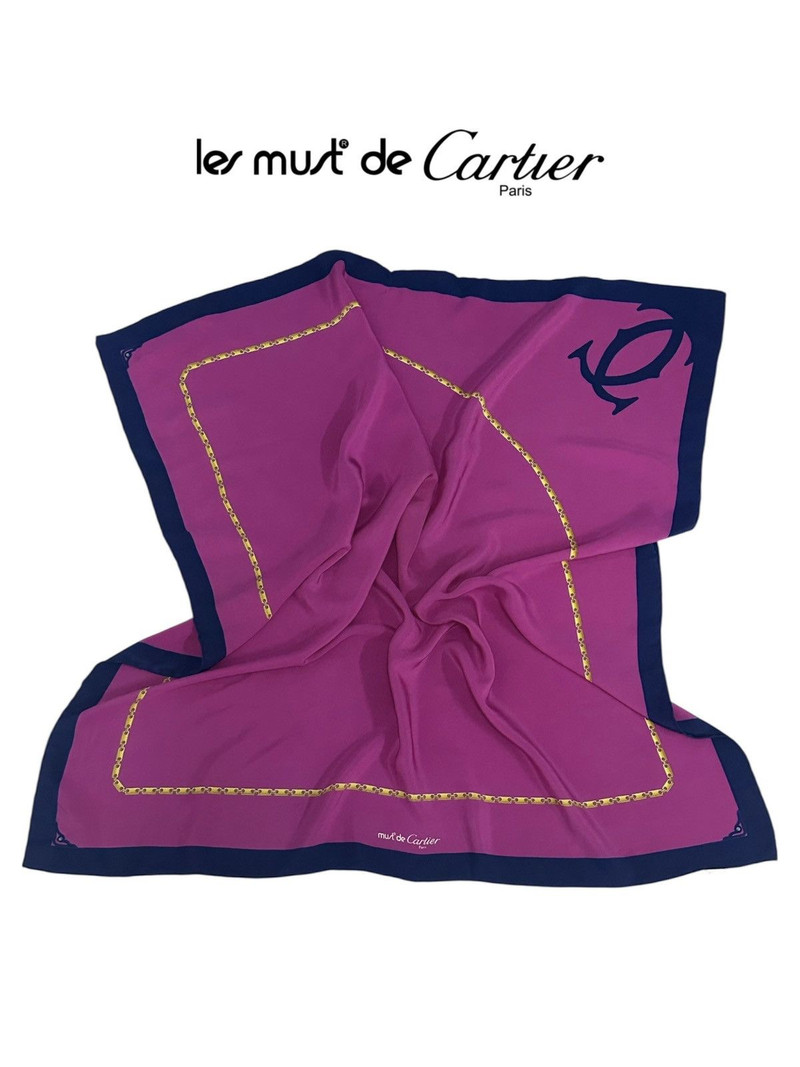 Cartier Must de Cartier 100% Silk Scarf Made in Italy - 1