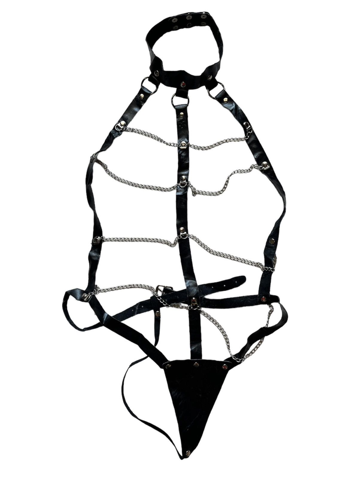 If Six Was Nine - Bondage Sexy PU Leather Strap Style String - 3