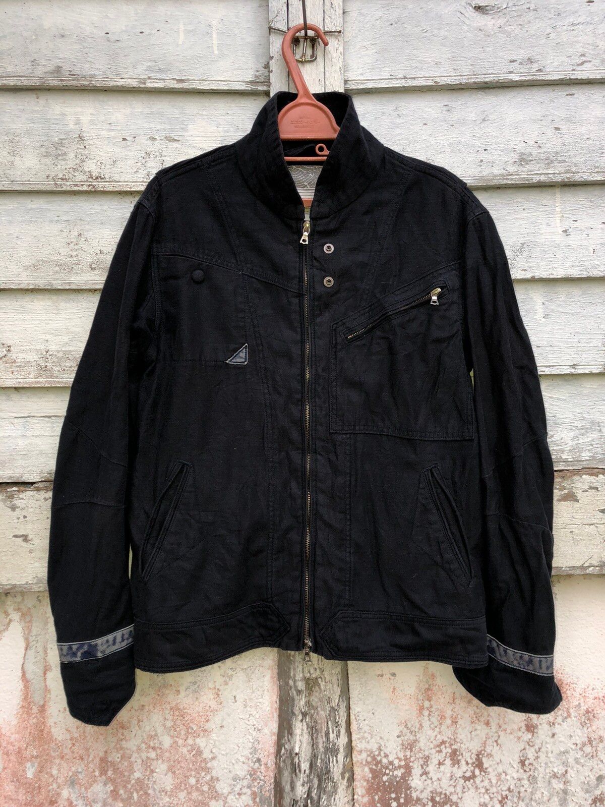 nonnative Nonnative Biker Indigo Cotton Jacket Riri Zipper | sogeking |  REVERSIBLE