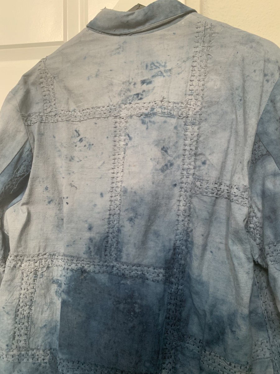blue vintage cotton jacket - 4