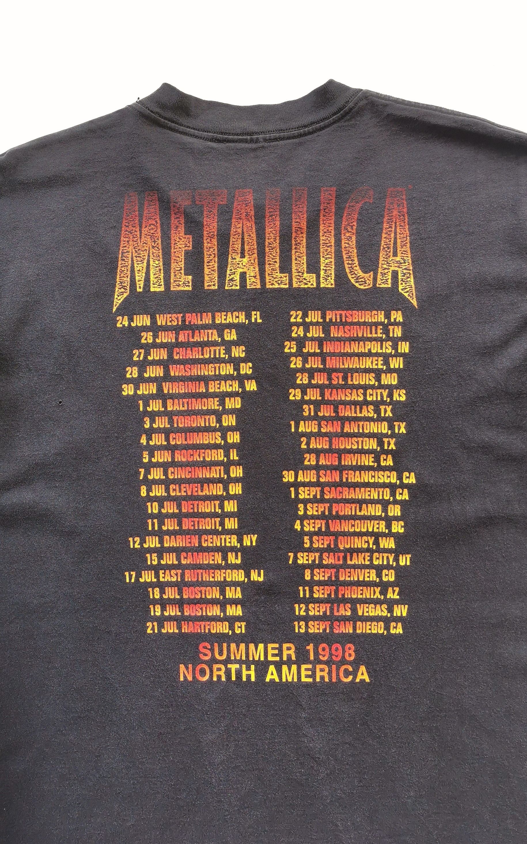 1998 Vintage Metallica Metal Band Tshirt - 8